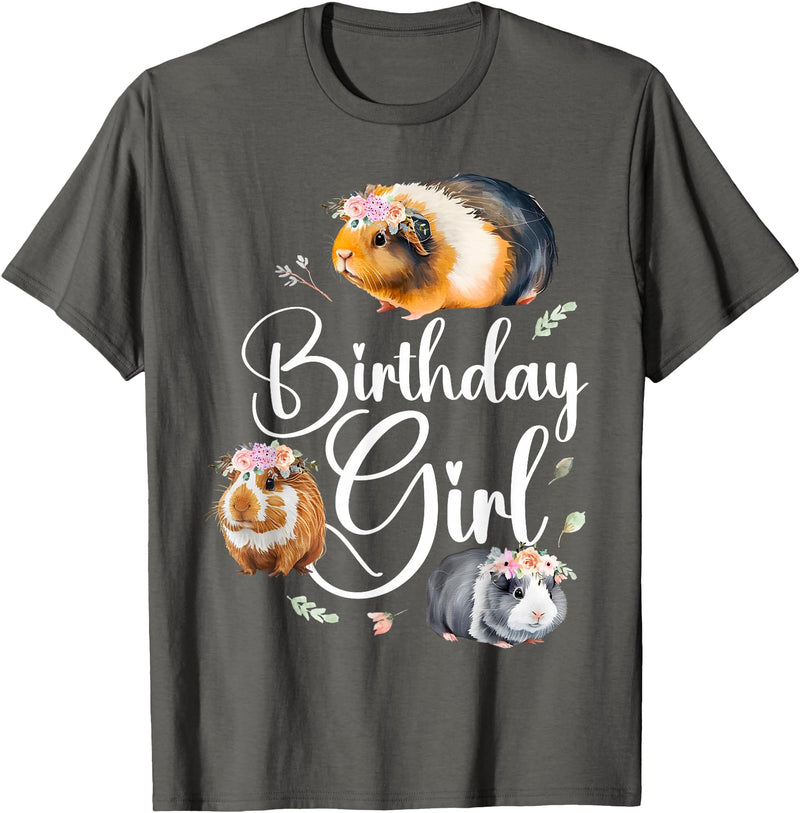 Cute Guinea Pig Lover HD0 Guinea Pig Birthday Girl T-Shirt - Asphalt Grey