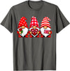Three Gnome Crew Family Outfit Gnomes Love Valentine's Day Buffalo Leopard Heart Women Men T-Shirt - Asphalt Grey