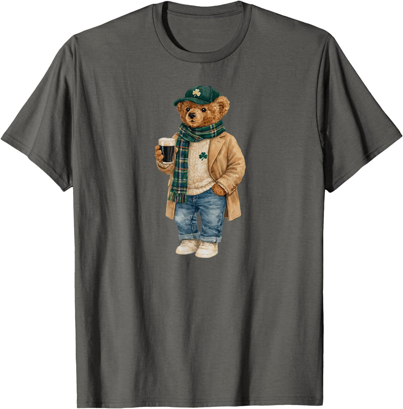 Lucky Teddy Bear St Patricks Day Irish t -shir t Lucky Teddy Bear St Patricks Day Irish T-Shirt - Asphalt Grey