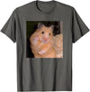 Hamster Meme Peace Sign Funny Pet Owner Trendy T-Shirt - Asphalt Grey