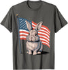 Rabbit USA Flag Easter T-Shirt in Asphalt Grey