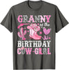 Pink Western Cowgirl Bday Party Family Matching Granny Of The Birthday Cow-Girl Rodeo Cowgirl Bday T-Shirt - Asphalt Grey