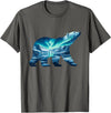 Arctic Wildlife Aurora Borealis Polar Bear Nature Northern Lights Polar Bear Arctic Landscape T-Shirt - Asphalt Grey