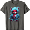 Teddy Bear Hoodie Street Style Urban Art Teddy Bear Hoodie Cool Street Style T-Shirt - Asphalt Grey