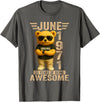 June 1971 55th Birthday Gifts for Men Women 55 Year Old June 1971 Teddy Bear 55th Birthday Men Women T-Shirt - Asphalt Grey