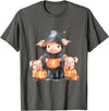 Funny Halloween Costume Party Art Halloween Pig Witchcraft Ghost Scary Pumpkin Trick Or Treat T-Shirt - Asphalt Grey