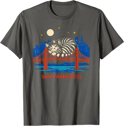 San Francisco Cat Golden Gate Bridge t -shir t San Francisco Cat Golden Gate Bridge T-Shirt