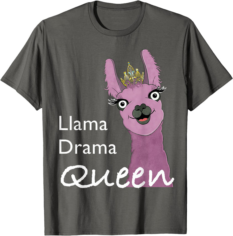 The Packing Llamas Llama drama queen T-Shirt - Asphalt Grey