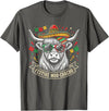 Cinco De Mayo Fiesta Moo Tees Vintage Highland Cow Cinco De Mayo Funny Retro Fiesta Design T-Shirt - Asphalt Grey