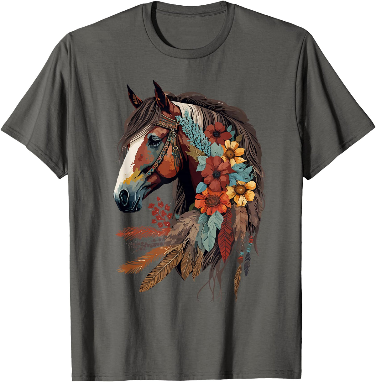 Just a girl who loves horses Co. Equestrian Horse Girl Western CowGirl Horseback Riding Theme T-Shirt - Asphalt Grey