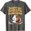 Sorry My Guinea Pig ate my Homework Kids School Sorry My Guinea Pig Ate My Homework Funny Pet Rodent Hamster T-Shirt - Asphalt Grey