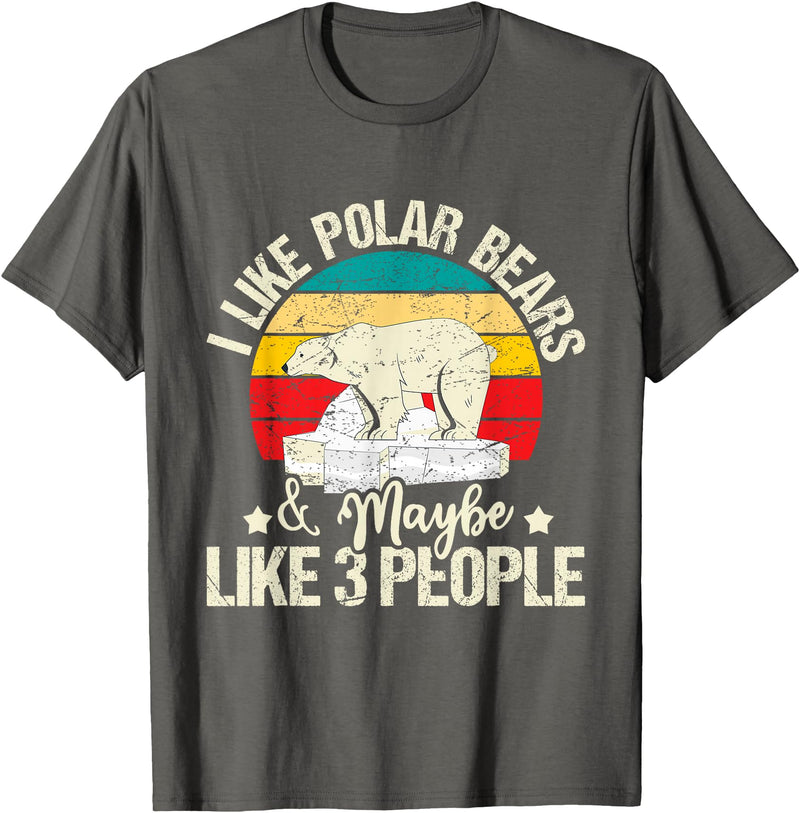 Funny Polar Bear Shirts I Like Polar Bears - Zookeeper Zoologist Zoo Animal Lover T-Shirt - Asphalt Grey