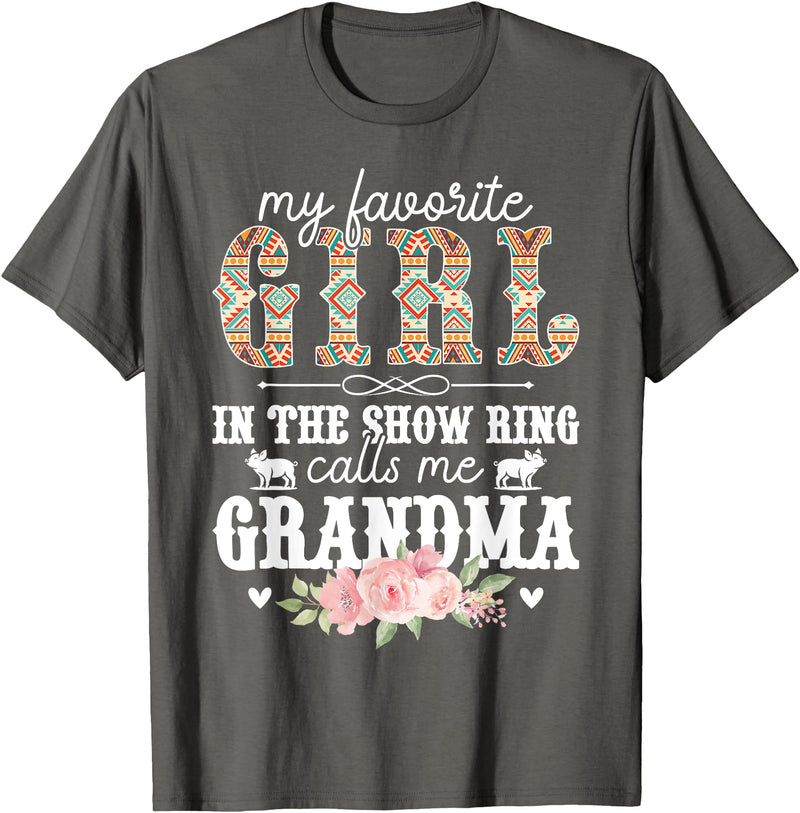 Proud Pig Show Grandma For Mother's Day Proud Pig Show Grandma Pig Show Grandmother T-Shirt - Asphalt Grey