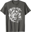 Älion. lion. Kids Unisex Black Lion Graphic Modern V-Neck T-Shirt - Asphalt Grey
