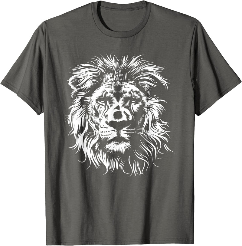 Älion. lion. Kids Unisex Black Lion Graphic Modern V-Neck T-Shirt - Asphalt Grey