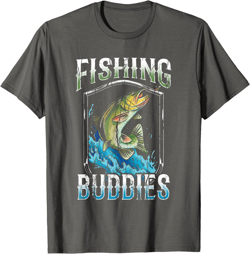 Fishing Buddy Fish Favorite Friends Fishing Buddies Fisher Buddy Fisherman T-Shirt - Asphalt Grey
