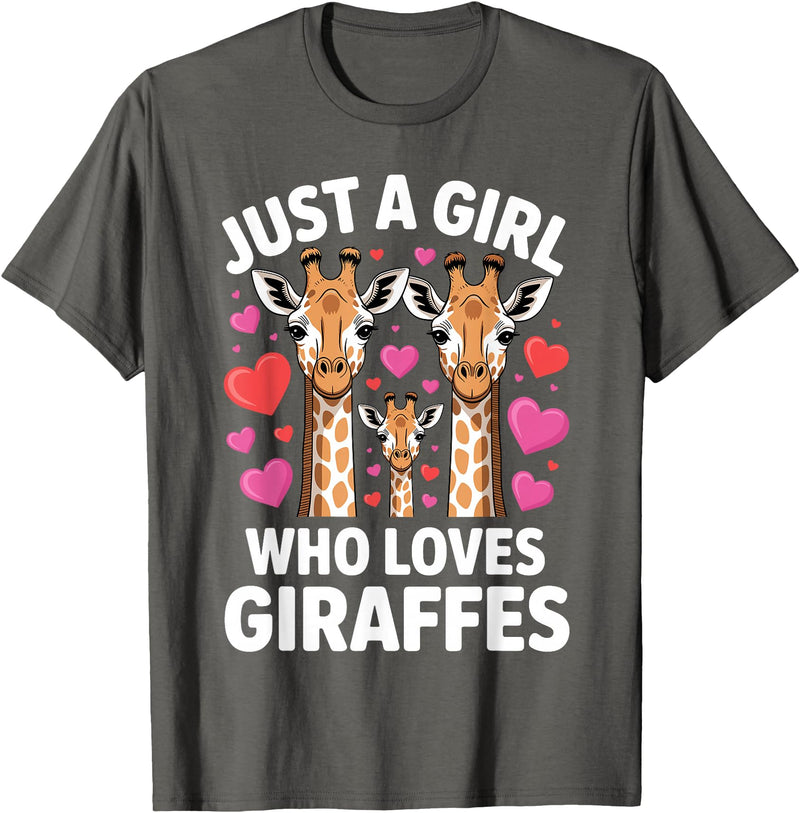 Giraffe Gift For Giraffe Lover Accessories & Stuff Cute Giraffe Art for Women Girls Giraffe Print Giraffe Lover T-Shirt - Asphalt Grey