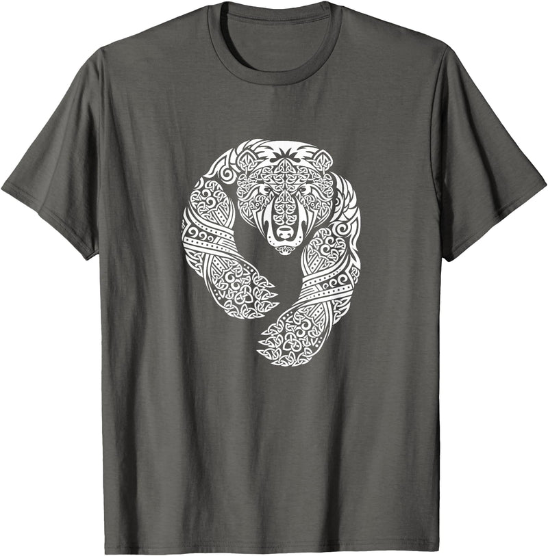 CELTIC KNOTWORK TRIBAL TATTOO BEAR TEES CELTIC KNOTWORK TRIBAL TATTOO BEAR T-SHIRT T-Shirt - Asphalt Grey