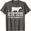 Black Angus Farmer Apparel Black Angus Cow Cattle Rancher Farmer T-Shirt - Asphalt Grey