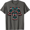 Tribal America Alaska Native American Indian Tlingit Eagle Bear Clan Spirit T-Shirt - Asphalt Grey