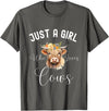 Just A Girl Who Loves Cows Tee Just a Girl Who Loves Cows Funny Cute Cow for Girls Women T-Shirt - Asphalt Grey