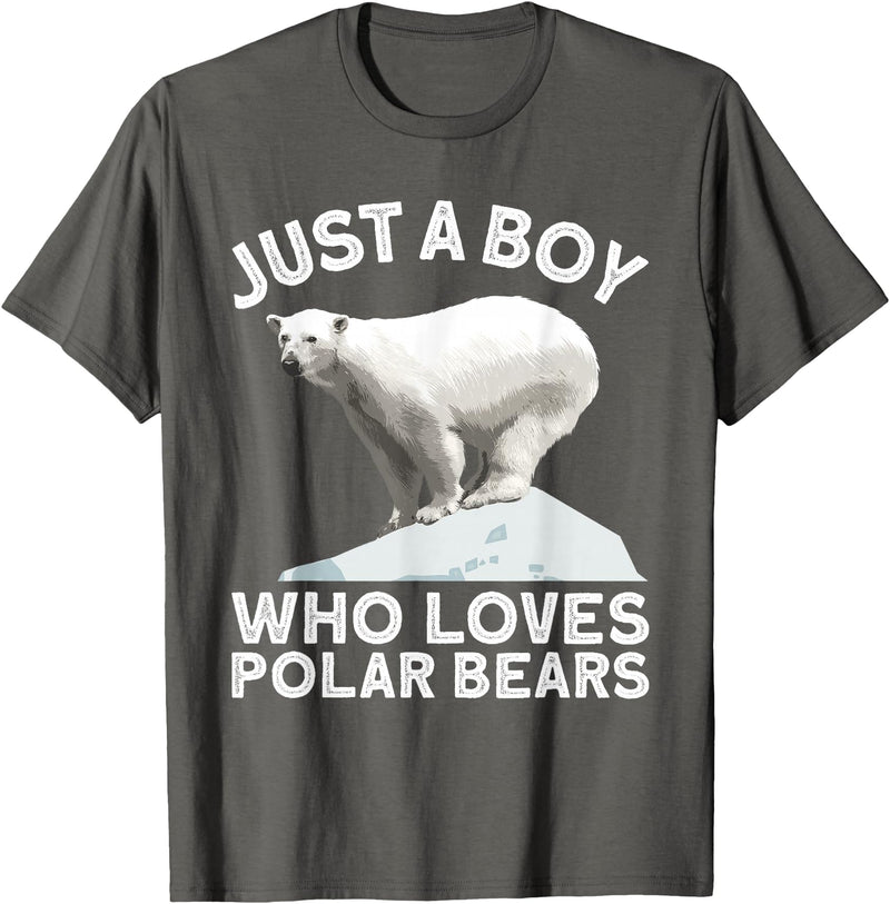 Polar Bear Gift Polar Bear Accessories & Stuff Cool Polar Bear For Boys Kids Polar Bear Lover Arctic Animal T-Shirt - Asphalt Grey
