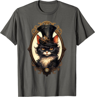 MMDesigns Victorian Steampunk Fancy Cat Men Women T-Shirt