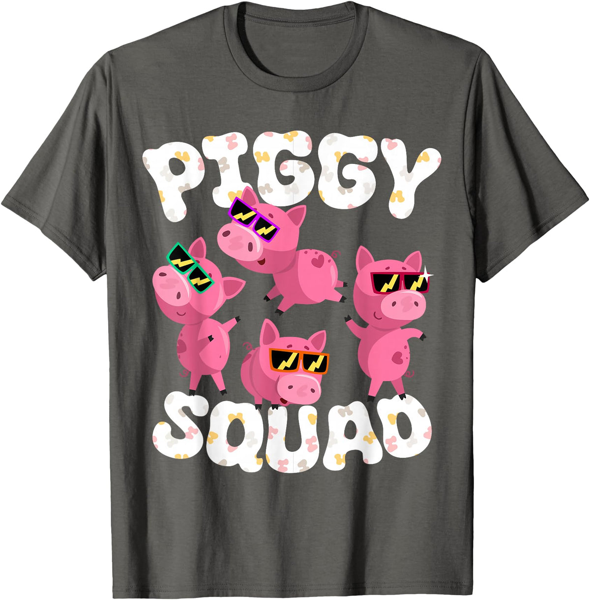 Piggy Squad Pig Farmer Animal Lovers Farming Farm T-Shirt - Asphalt Grey