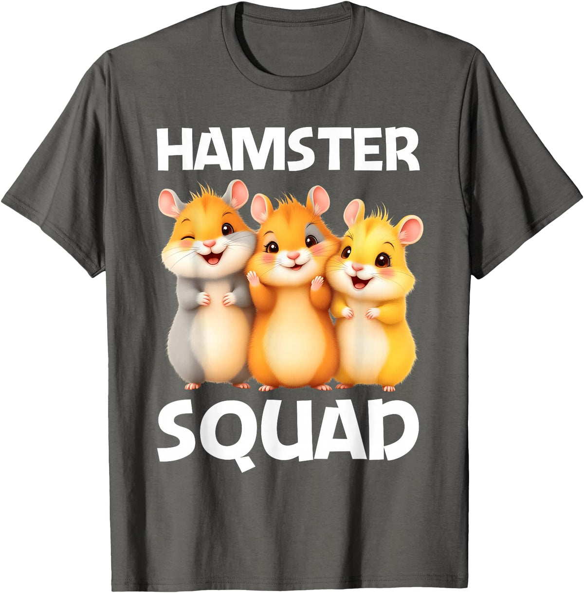 Cute Hamster Design for Men Women Kids Dwarf Hamster Lovers T-Shirt - Asphalt Grey