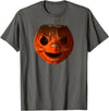 Imagine Graphics Creepy Vintage Halloween Pumpkin T-Shirt - Asphalt Grey