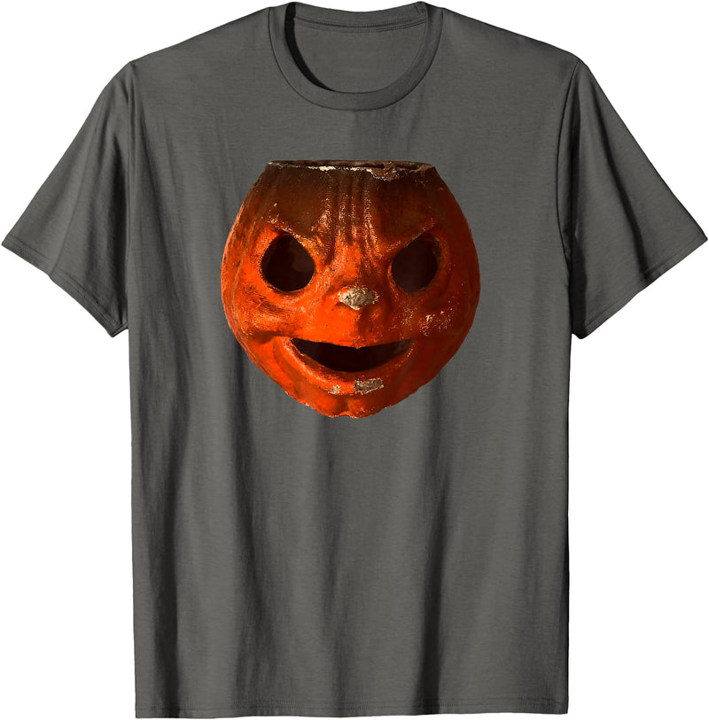 Imagine Graphics Creepy Vintage Halloween Pumpkin T-Shirt - Asphalt Grey