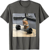 Hamster Deadlift Training Funny Cute Rat Weightlifting Meme T-Shirt - Asphalt Grey