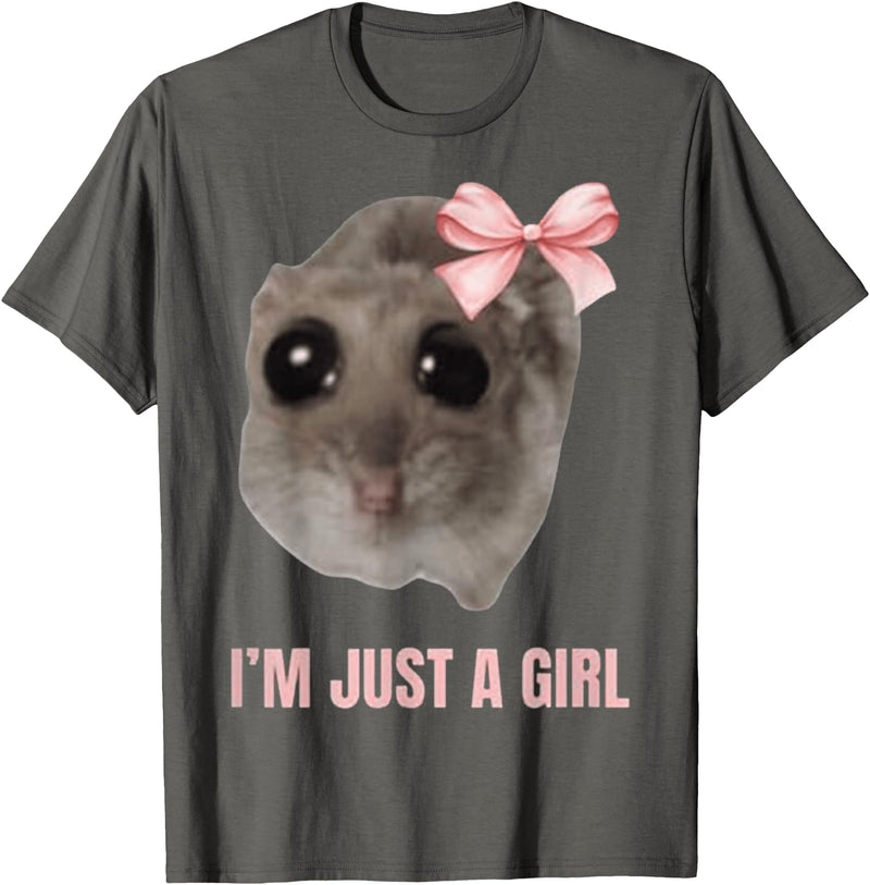 I'm Just a Girl Hamster FUNNY T-Shirt - Asphalt Grey