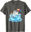 Cool Polar Bear Summer Ice Cube Relax Chill Polar Bear On Ice Cube Summer Vacation T-Shirt - Asphalt Grey