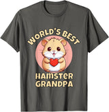 Cute World's Best Hamster Grandpa Grandfather T-Shirt - Asphalt Grey