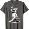 Funny Bunny Rabbit Rock on Men Women Kids Easter Day T-Shirt in Asphalt Grey