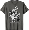 Cartoon Easter Bunny Alice in Wonderland - White Rabbit T-Shirt in Asphalt Grey