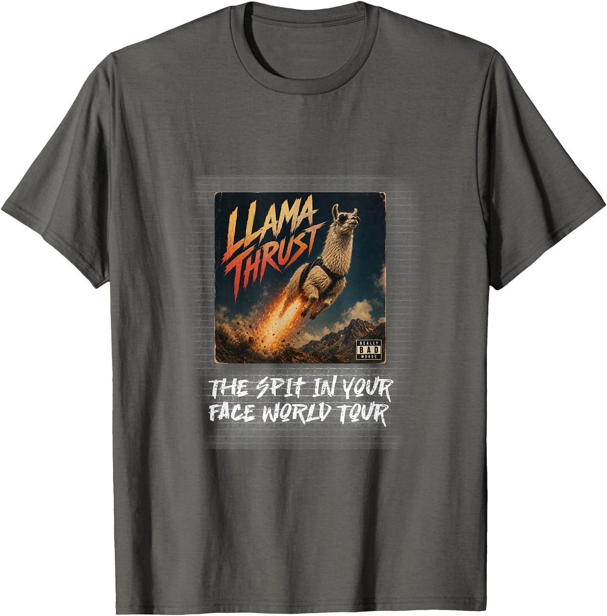 Genesis Design Fun Llama T-Shirt - Asphalt Grey