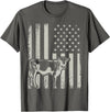 American Bull Riding Cowboy 4th of July USA Flag Proud Patriotic Cattle Bull Cow Farmer Lover American Flag T-Shirt -