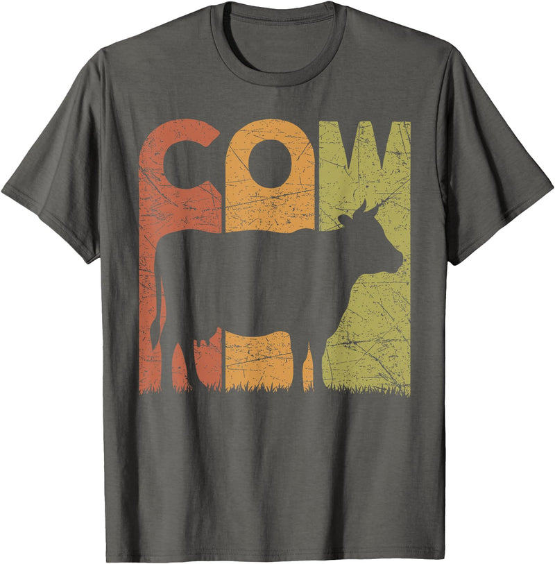 Cow Farming Vintage Cow Lover Retro Designs. Cow Vintage Cow Farmer Retro Dairy Farmer T-Shirt - Asphalt Grey