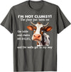 Funny Cow I'm Not Clumsy The Floor Tee Shirt Cow I'm Not Clumsy The Floor Just Hates Me The Table T-Shirt - Asphalt Grey