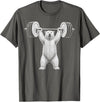 Funny Polar Bear Fitness Meme Polar Bear Gym Deadlift Workout Weightlifting T-Shirt - Asphalt Grey