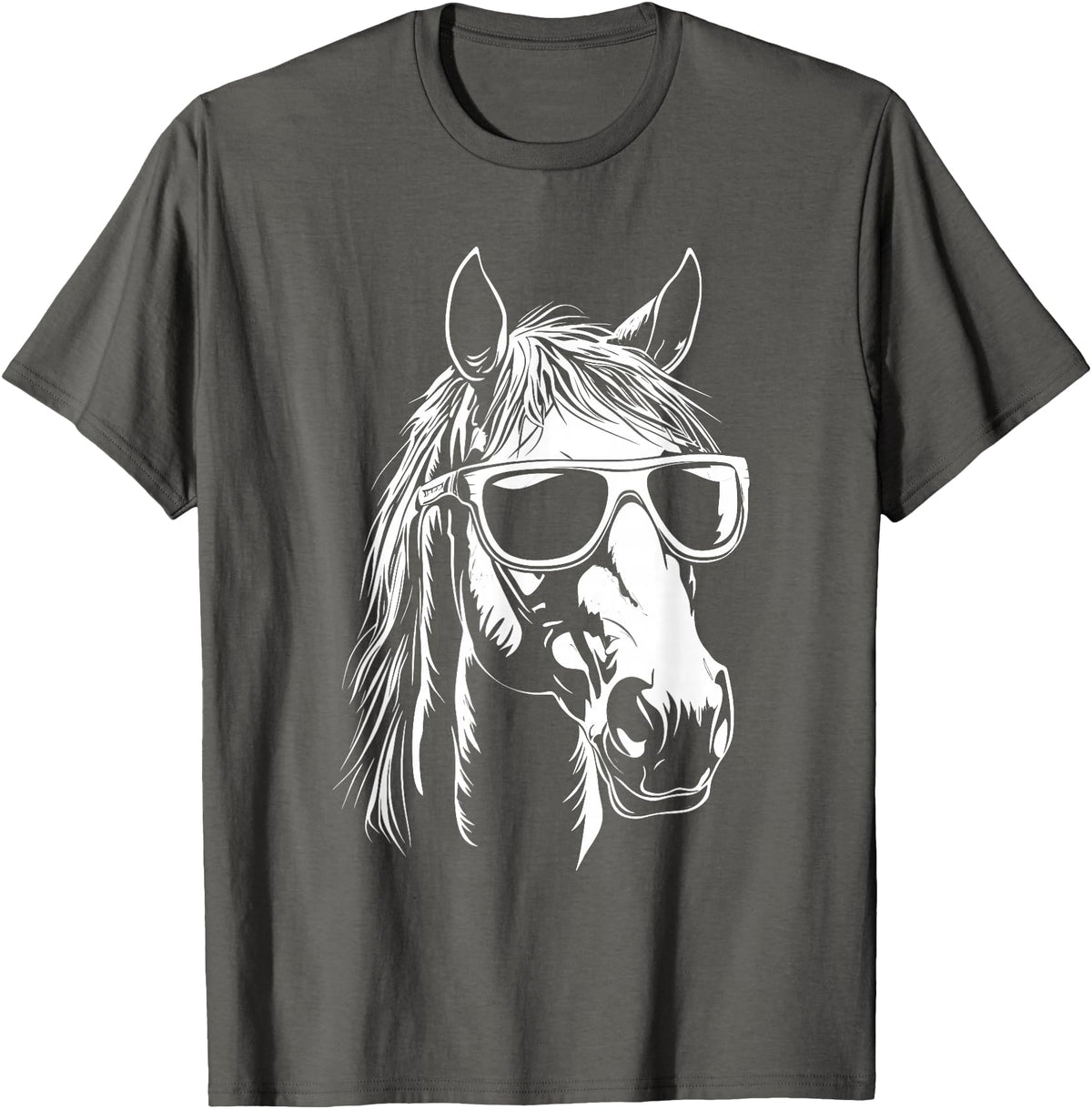 FunnyHorseCo. Funny Horse Sunglasses T-Shirt - Straight - Asphalt Grey