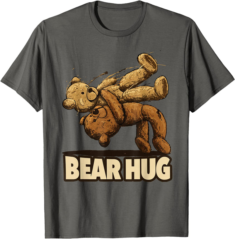 Bear Hug Wrestling Bear Hug - Wrestling bears T-Shirt - Asphalt Grey