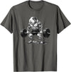 Strong Guinea Pig Lifting Fitness Workout Cool Muscular Guinea Pig Bodybuilder Fitness Power Gym T-Shirt - Asphalt Grey