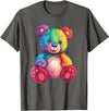 Cute Teddy Bear I Teddy Art I Kids Teddy Bear Colorful Teddy Bear T-Shirt - Asphalt Grey