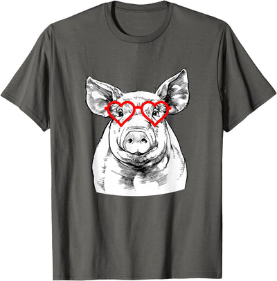 Pig Valentines Day Farm Animal Lover T-Shirt