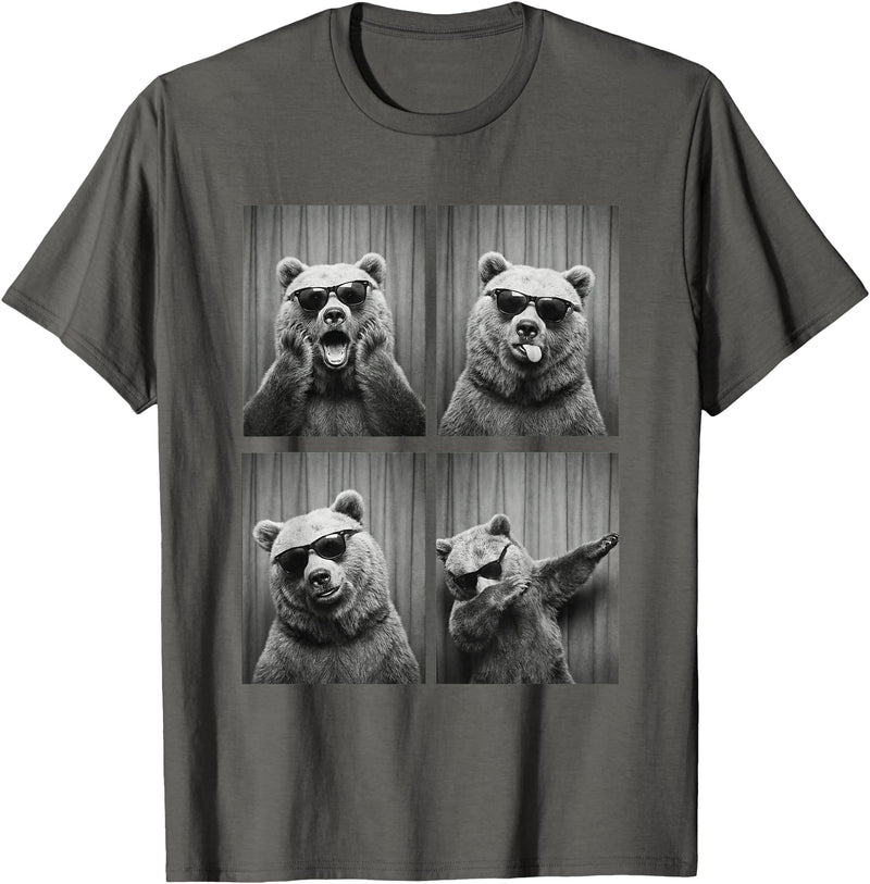 Funny Bear PhotoBooth Stuff Accessories & Gifts Bear PhotoBooth Sunglasses Funny Dab Bears Lover T-Shirt - Asphalt Grey