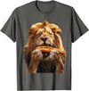 Animal Hotdog Design Lion Hotdog T-Shirt - Asphalt Grey