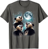 Funny Panda Bear Graphic Tees 3 Panda Moon Howling Panda Head Funny for Men, Women, Kid T-Shirt - Asphalt Grey